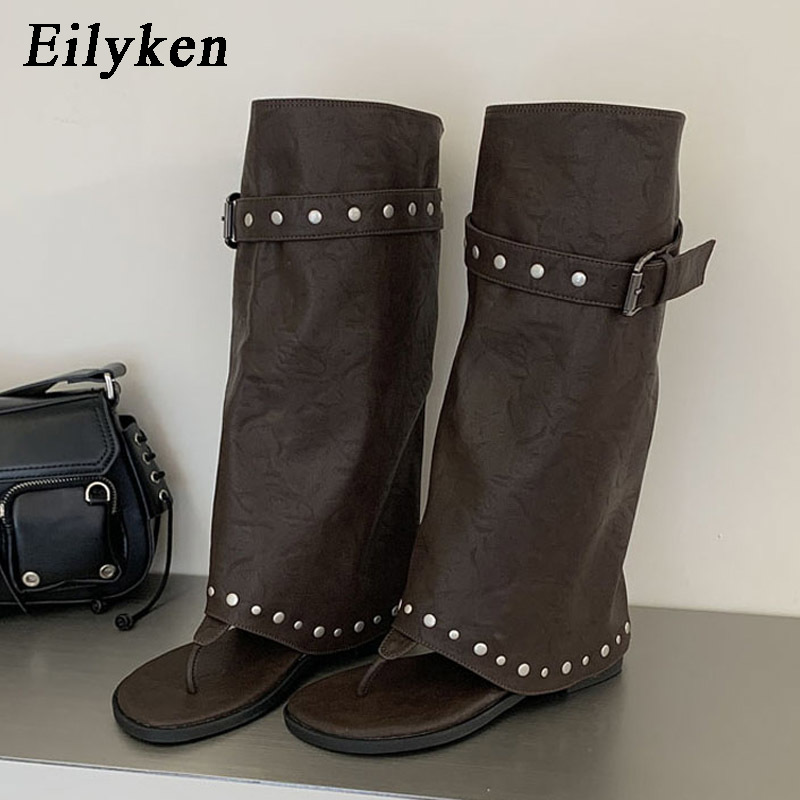 Vintage Old Fashion - Винтажные удобные женские сапоги-ботфорты Eilyken на
