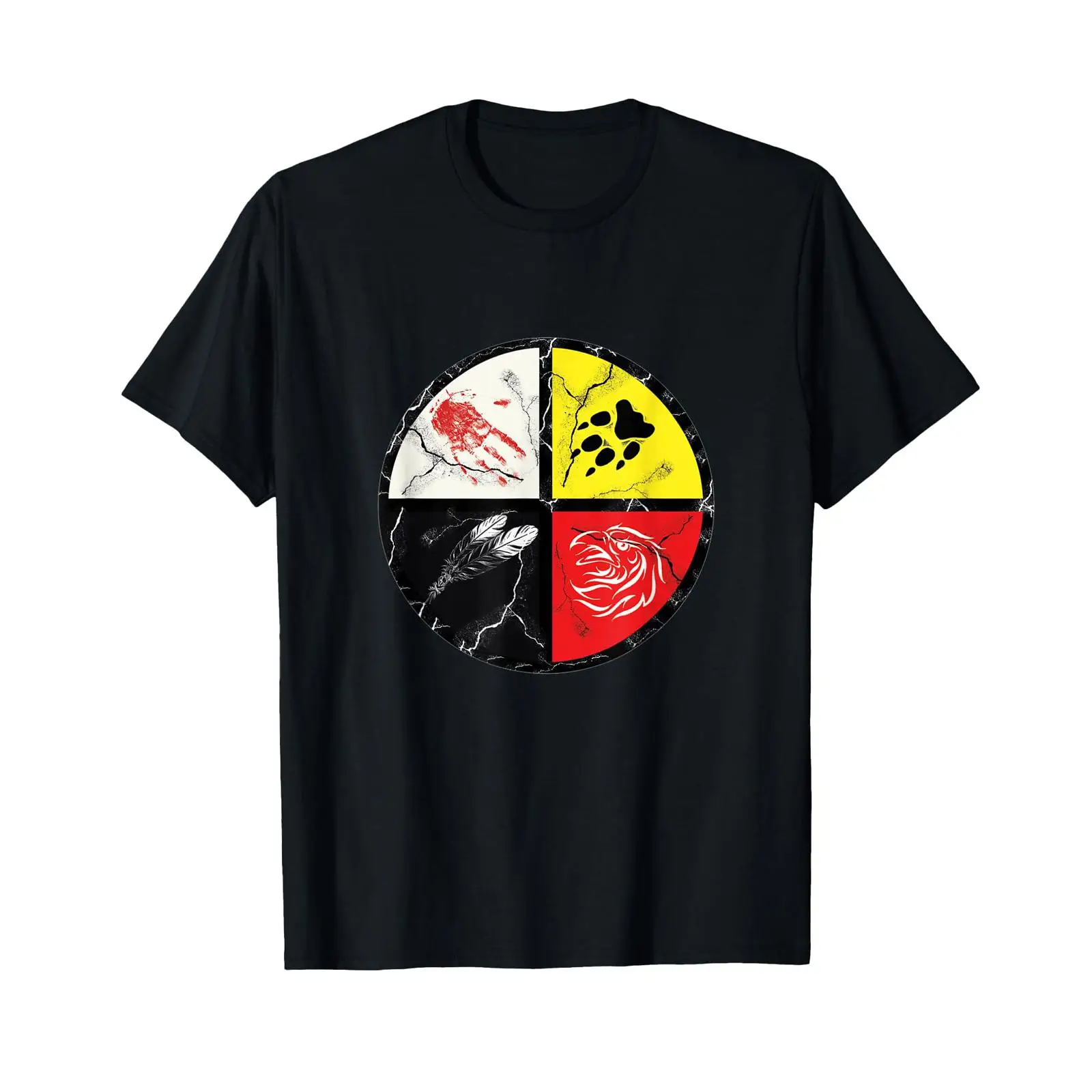 Vintage Fashion Wheel - Футболка Indian Medicine Wheel в винтажном