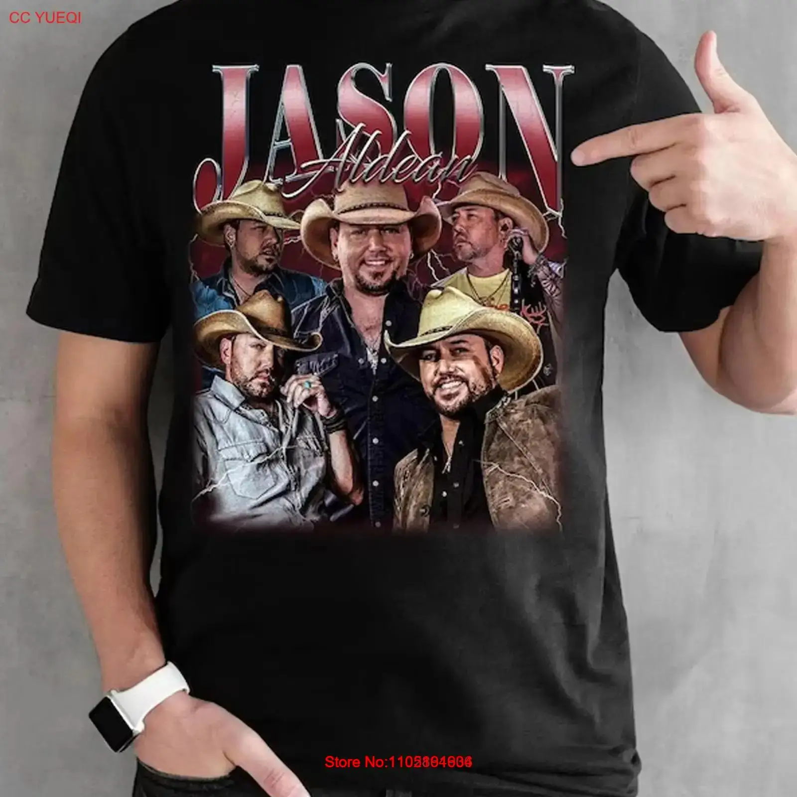 Vintage Fashion Collage - Jason Aldean VTG коллаж черная футболка