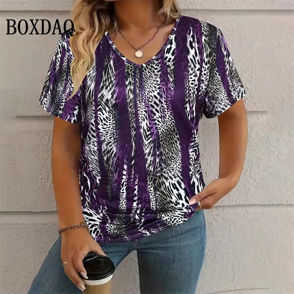 Vintage Fashion Ai - Летняя винтажная футболка с леопардовым 3D